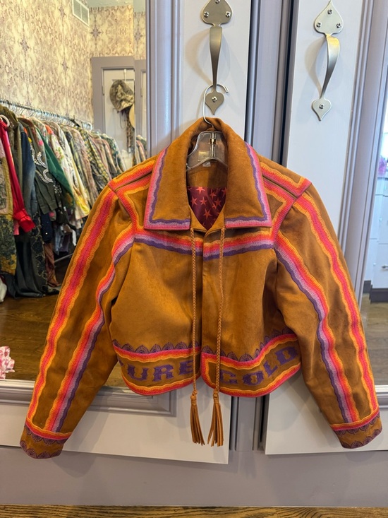 MOTHER Jackets & Blazers - MOTHER Boho Suede Cropped Jacket in Caramel with Pink Trim